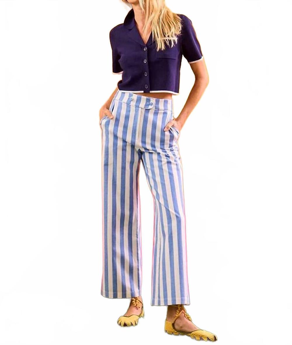 NEW HUNTER BELL juno straight leg pant in sailing stripe